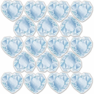 Waterverf hart diamanten Schattige pastel blauw br Sticker