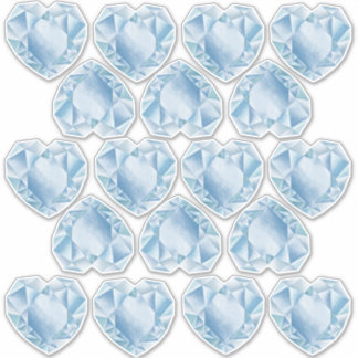 Waterverf hart diamanten Schattige pastel blauw br Sticker