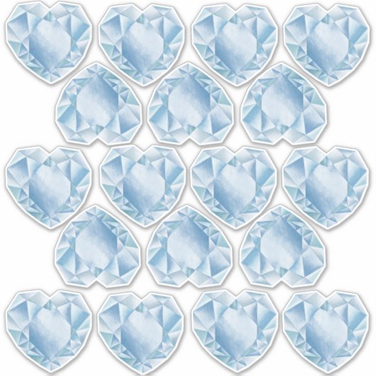 Waterverf hart diamanten Schattige pastel blauw br Sticker (Voorkant)