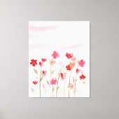 Waterverf hart en bloemen canvas afdruk (Voorkant)