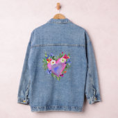 Waterverf Hart en Bloemen  Denim Jacket (Hangar)