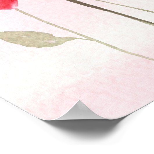 Waterverf hart en bloemen poster (Hoek)