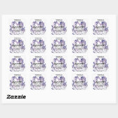 Waterverf Hart en Lavendel Blooms Product Vierkante Sticker (Vel)