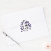 Waterverf Hart en Lavendel Blooms Product Vierkante Sticker (Envelop)
