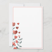 Waterverf Hart Floral Cherry Op Top Baby shower Kaart (Achterkant)