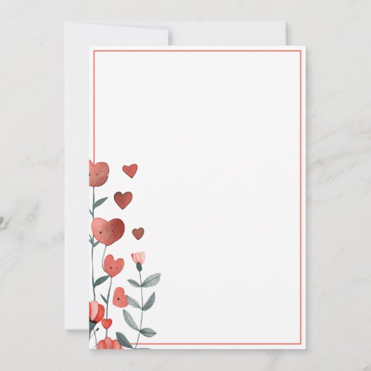 Waterverf Hart Floral Cherry Op Top Baby shower Kaart (Achterkant)