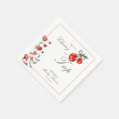 Waterverf Hart Floral Cherry Op Top Baby shower Servet (Hoek)