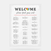 Waterverf Hart Gay Lesbian Wedding Sezing Chart Acryl Bord (Voorkant)