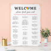 Waterverf Hart Gay Lesbian Wedding Sezing Chart Acryl Bord (Huwelijk)