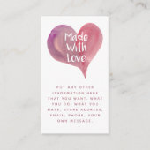 Waterverf hart, gemaakt met liefdesrelaties informatiekaartje (Voorkant)