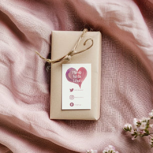 Waterverf hart, gemaakt met liefdesrelaties informatiekaartje