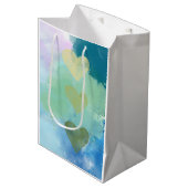 "Waterverf hart" geschenktas Medium Cadeauzakje (Voorkant Gekanteld)