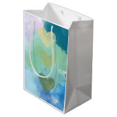 "Waterverf hart" geschenktas Medium Cadeauzakje (Achterkant Gekanteld)