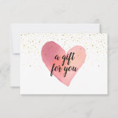 Waterverf Hart Gouden Spikkels Cadeaubon (Voorkant)
