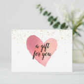 Waterverf Hart Gouden Spikkels Cadeaubon (Staand voorkant)