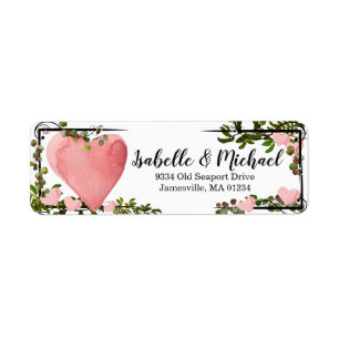 Waterverf Hart & Groen Retouradres Labels