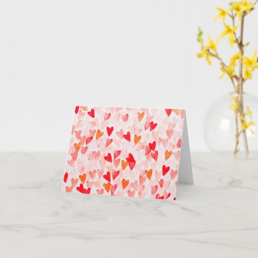 Waterverf hart kaart (Gele Bloem)