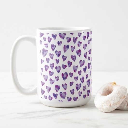 Waterverf Hart Koffiemok (Met donut)