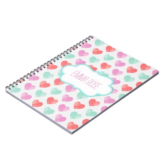 Waterverf hart laptop notitieboek (Linkerzijde)