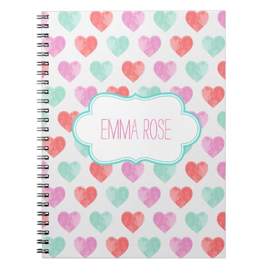 Waterverf hart laptop notitieboek (Voorkant)