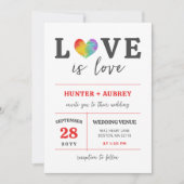 Waterverf Hart Liefde Is Liefde Homoseksuele Lesbi Kaart (Voorkant)