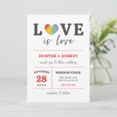 Waterverf Hart Liefde Is Liefde Homoseksuele Lesbi Kaart (Staand voorkant)