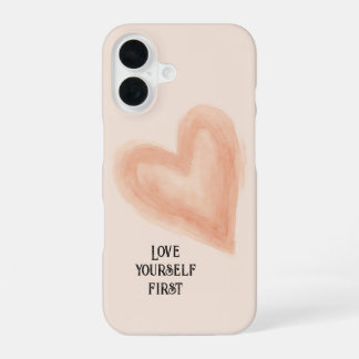 Waterverf Hart 'Liefde Voor Jezelf Eerst' iPhone 16 Hoesje