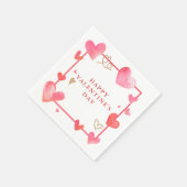 Waterverf Hart Lijst Valentijns Servet (Hoek)