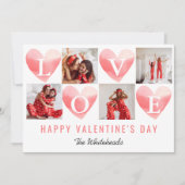 Waterverf Hart Love Foto Collage Valentijns Feestdagenkaart (Voorkant)