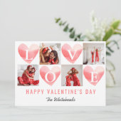 Waterverf Hart Love Foto Collage Valentijns Feestdagenkaart (Staand voorkant)