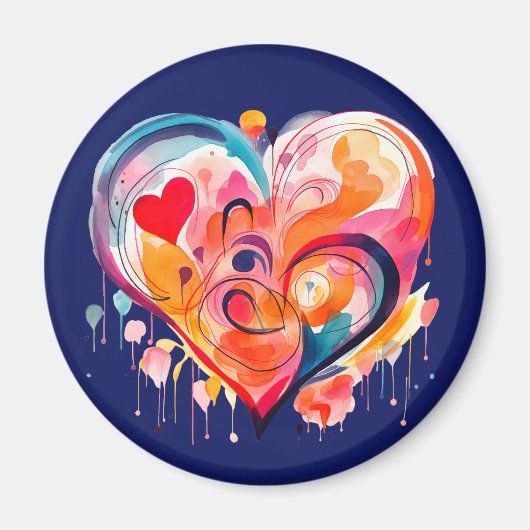 Waterverf hart magneet (Voorkant)