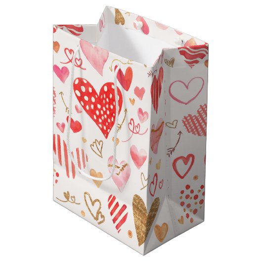 waterverf hart medium cadeauzakje (Voorkant Gekanteld)