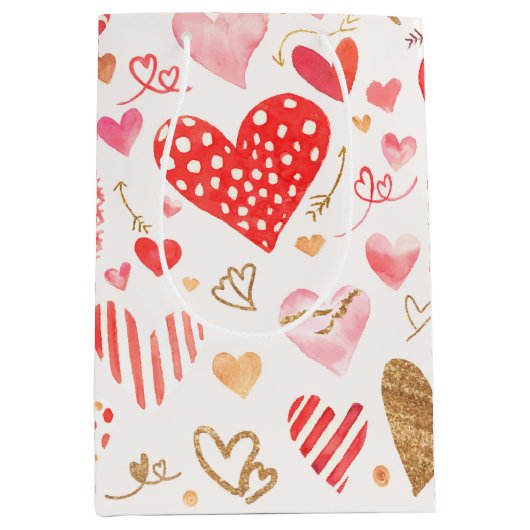 waterverf hart medium cadeauzakje (Voorkant)