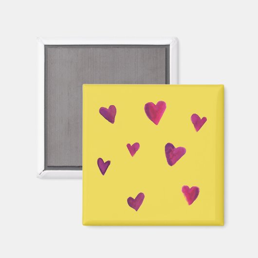 Waterverf hart melodie magneet (Voorkant / Achterkant)