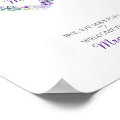 Waterverf Hart met Bloemen en Bladeren in Paars Poster (Hoek)