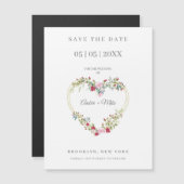 Waterverf Hart met Bloemen en Bladeren in Roze & R (Voorkant / Achterkant)