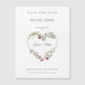 Waterverf Hart met Bloemen en Bladeren in Roze & R (Voorkant)