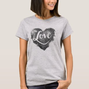 Waterverf hart met liefde t-shirt