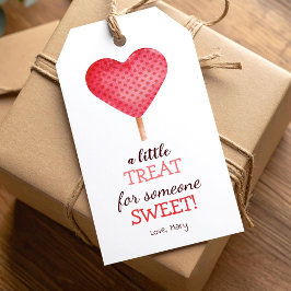Waterverf hart met stippen School Favor Tag Cadeaulabel