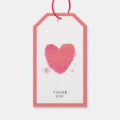 Waterverf hart minimalistisch Eenvoudig bedankt Cadeaulabel (Voorkant)