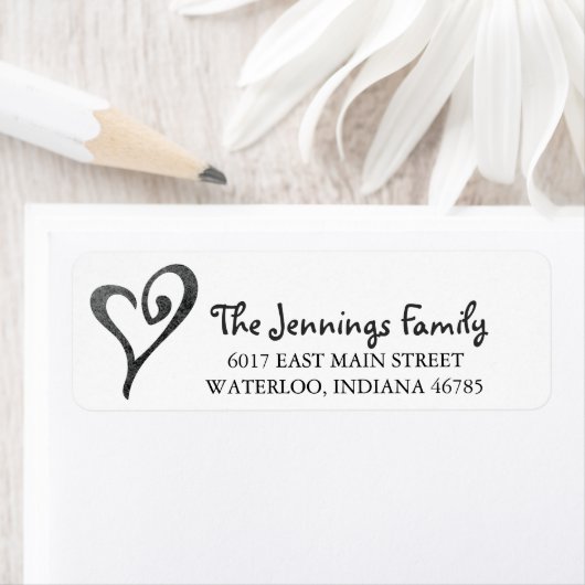 Waterverf hart retour adres label (Insitu)