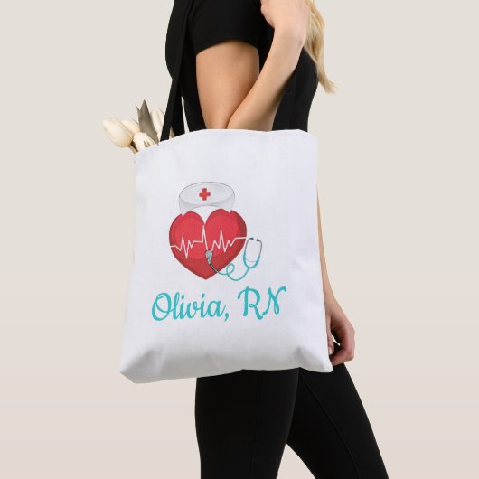 Waterverf Hart Stethoscoop ZenuwPet Tote Bag (Dichtbij)
