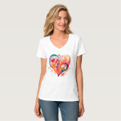 Waterverf hart T-shirt (Voorkant volledig)