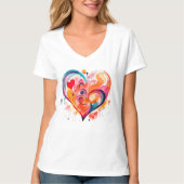 Waterverf hart T-shirt (Voorkant)