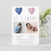 Waterverf Hart Twins-aankondiging Aankondiging (Staand voorkant)