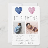 Waterverf Hart Twins-aankondiging Aankondiging (Voorkant)