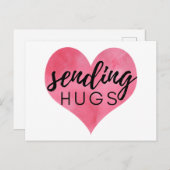 Waterverf Hart Verzenden Knuffels Briefkaart (Voorkant / Achterkant)