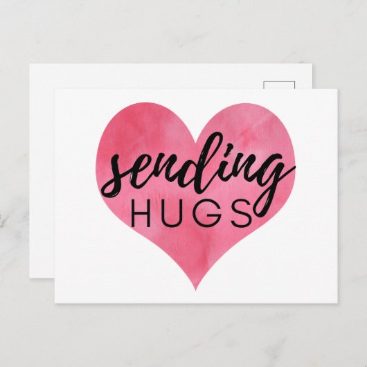 Waterverf Hart Verzenden Knuffels Briefkaart (Voorkant / Achterkant)