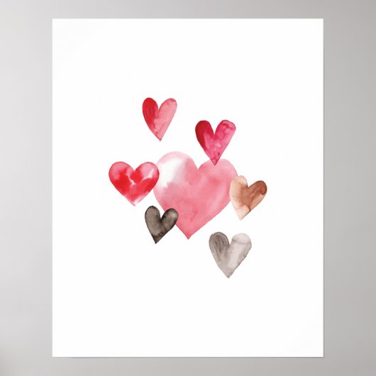 Waterverf - hartafdrukken poster (Voorkant)
