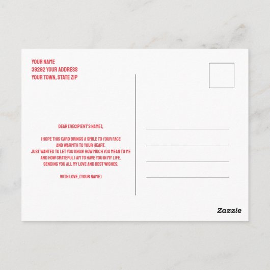 Waterverf hartballonnen met elegant script briefkaart (Achterkant)